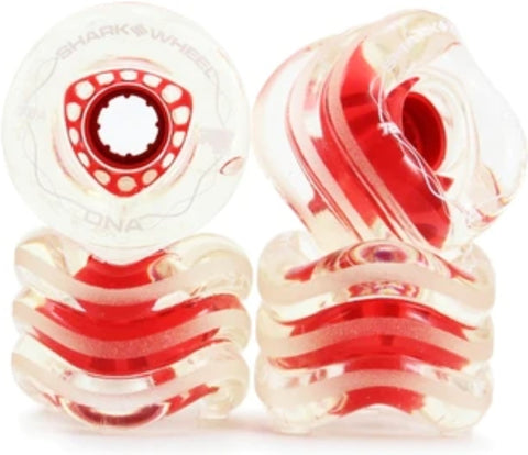 SHARK Wheels 72MM, 78A CLEAR WITH RED HUB DNA