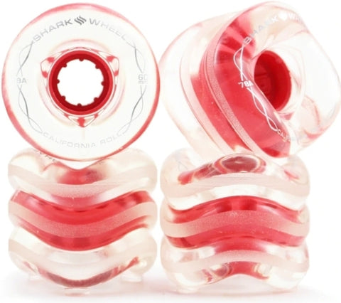 Shark Wheel 60 mm Clear with red Hub California Roll