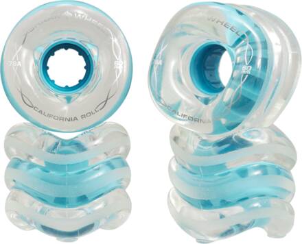 Shark Wheel 60 mm Clear with Turquoise Hub California Roll